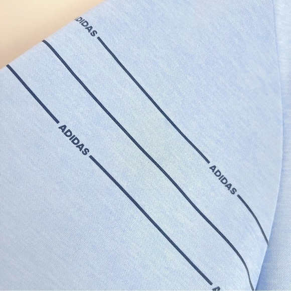 Adidas Men's Athleisure Light Blue Line Design 3 Button Polo Shirt XL - Picture 7 of 11